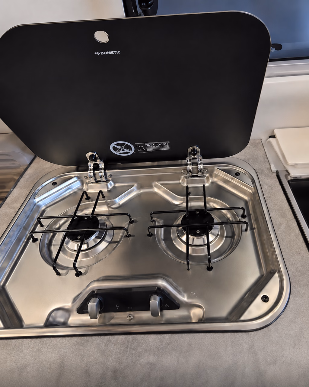 Dometic two-burner stainless-steel camper cooktop